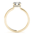 14K Yellow Gold Round Brilliant Hidden Halo Open Gallery Diamond Engagement Ring (1.10ctw) '