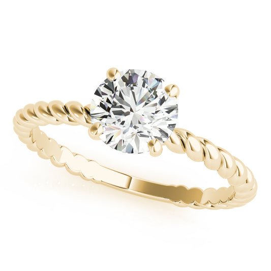 14K Yellow Gold Round Brilliant Diamond Twisted Shank Solitaire (1ct) 