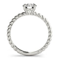 14K White Gold Round Brilliant Diamond Twisted Shank Solitaire (1ct)