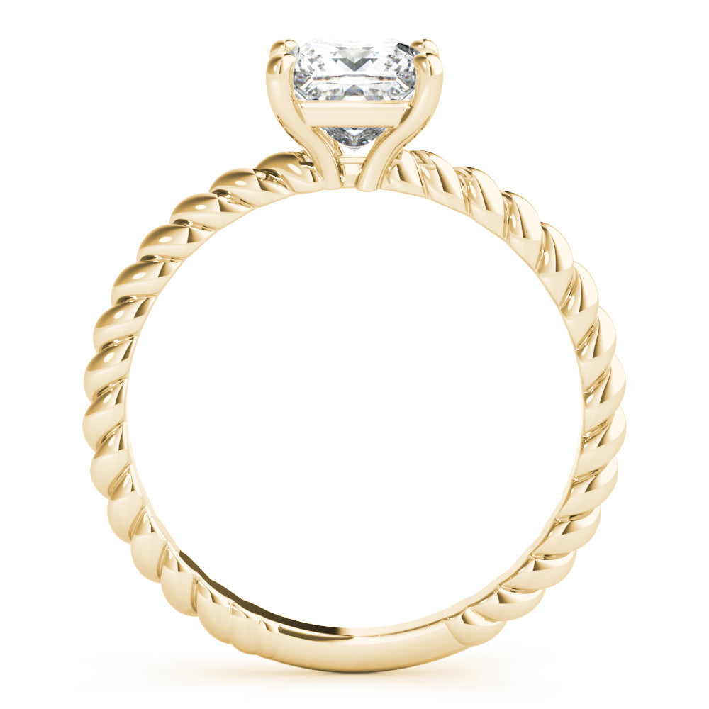 14K Yellow Gold Princess Cut Diamond Twisted Shank Solitaire Engagement Ring (1ct)