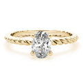 14K Yellow Gold Oval Diamond Twisted Shank Solitaire Engagement Ring (1ct) 