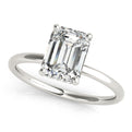 14K White Gold Emerald Cut Diamond Hidden Halo Engagement Ring (1.05ctw) 