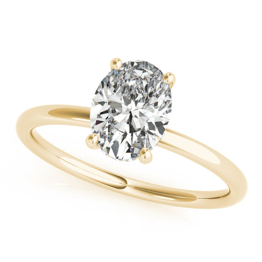 14K Yellow Gold Oval Diamond Hidden Halo Engagement Ring (1.05ctw) 