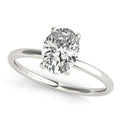 14K White Gold Oval Diamond Hidden Halo Engagement Ring (1.05ctw) 