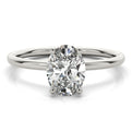 14K White Gold Oval Diamond Hidden Halo Engagement Ring (1.05ctw) 