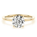 14K Yellow Gold Round Brilliant Diamond Hidden Halo Engagement Ring (1.05ctw)