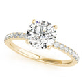 14K Yellow Gold Round Brilliant Diamond Hidden Halo Engagement Ring With Pave Shank (1.25ctw) 