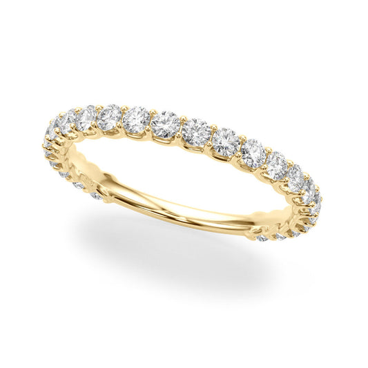 14K Yellow Gold Round Brilliant Diamond U Prong Wedding Ring (.75ctw) 