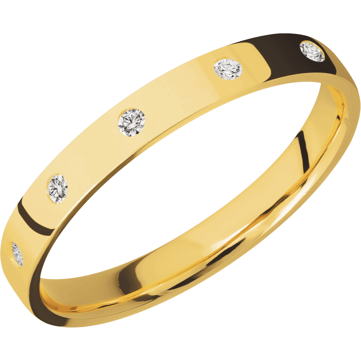 18K Yellow Gold + Polish Finish