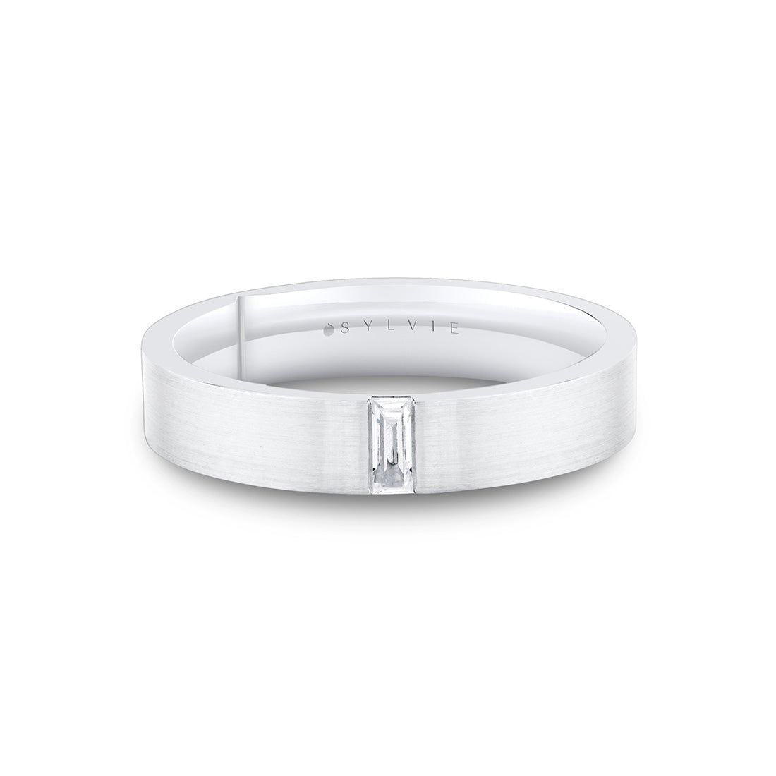 Legacy Shell Brushed Baguette Mens Band - Beckham