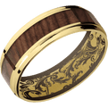 10K Yellow Gold + Polish , Polish Finish + Burnt Bronze