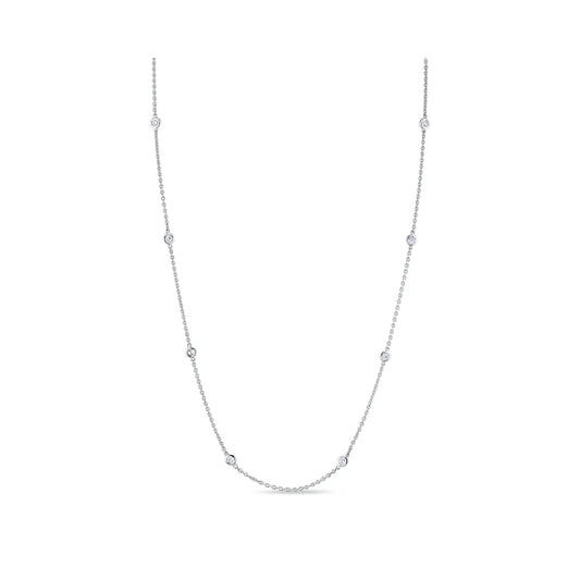 14K White Gold Lab-Grown Diamonds By The Yard Necklaces