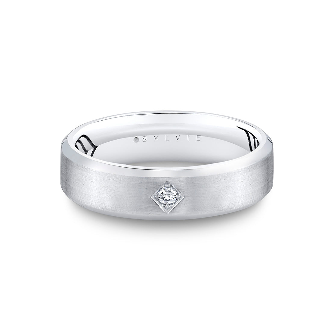 Shell Apex Brushed Diamond Mens Band - Lucien