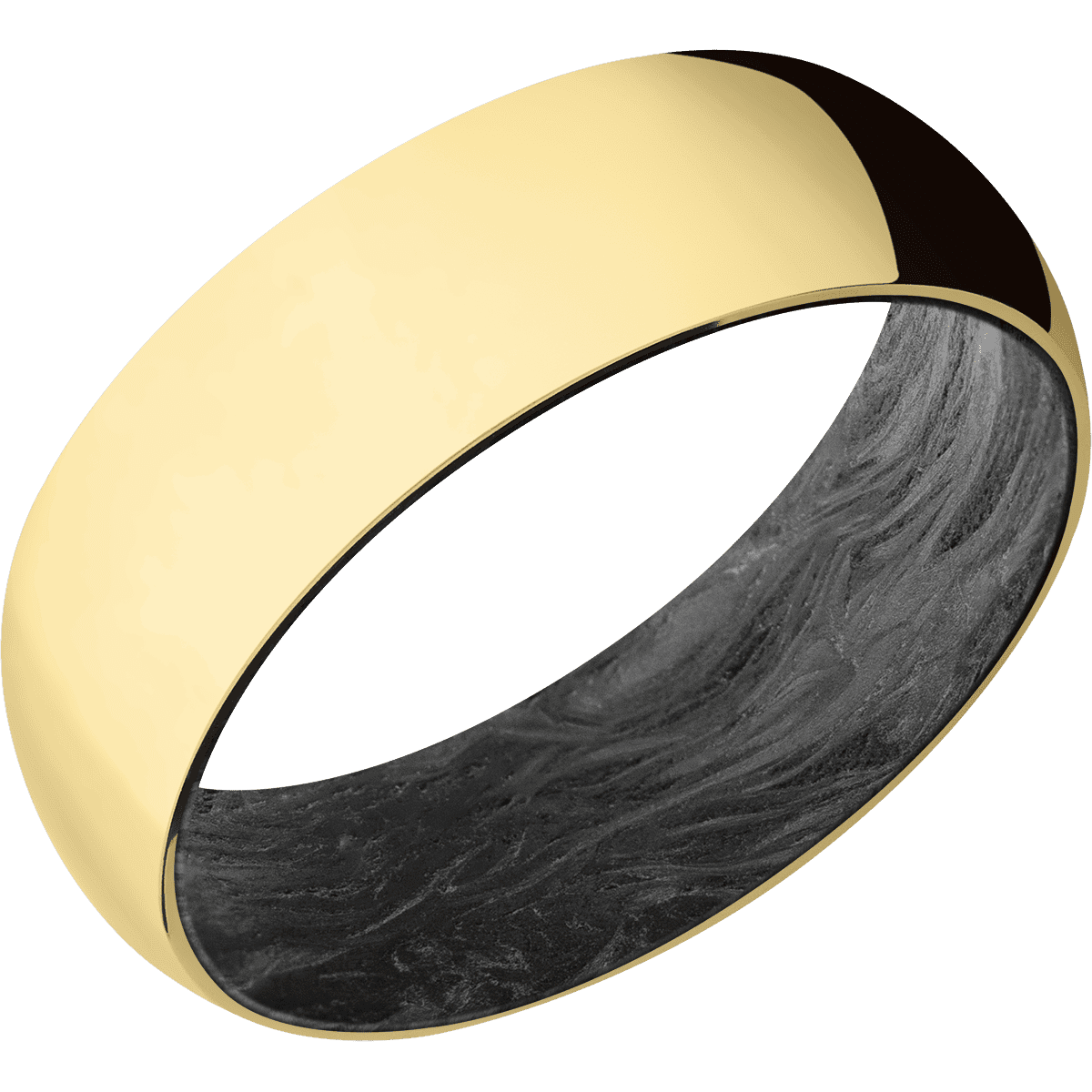 18K Yellow Gold + Polish Finish + Forged Carbon Fiber
