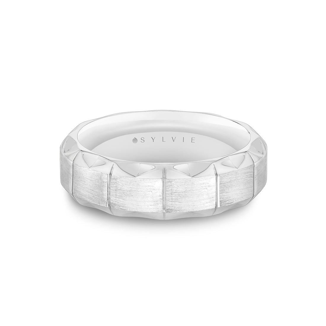 Fluted Shell Two Tone Brushed Mens Band - Francis
