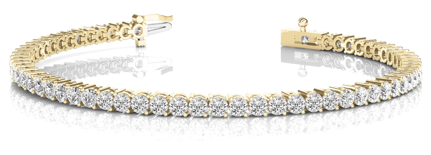 14K Yellow Gold Shared Prong Diamond Tennis Bracelet (1ctw)