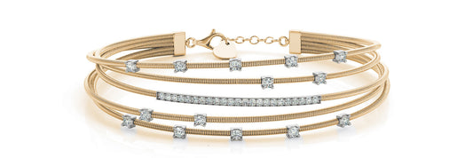 14K Yellow Gold Criss-Cross Diamond Bracelet (.70ctw)