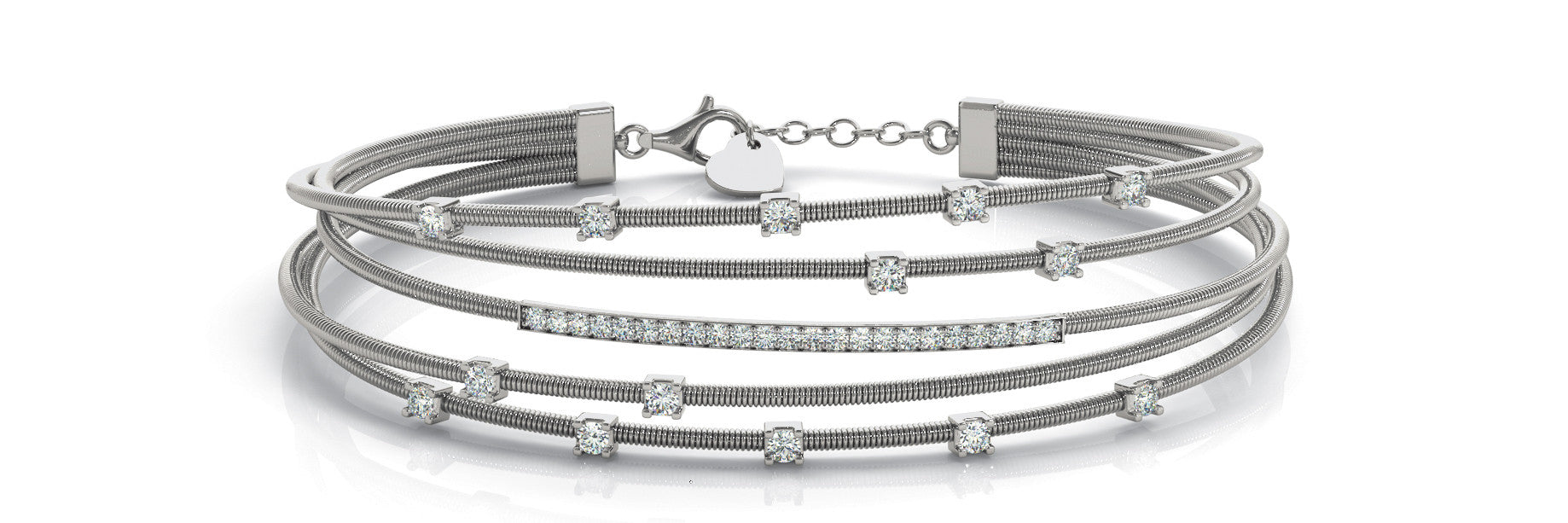 14K White Gold Criss-Cross Diamond Bracelet (.70ctw)