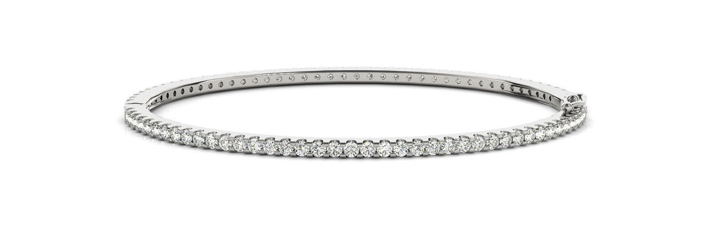 14K White Gold Diamond Eternity Bangle (1.15ctw)