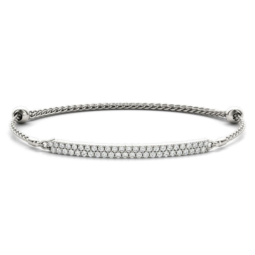 14K White Gold Pave Diamond Adjustable Fashion Bracelet (.50ctw)