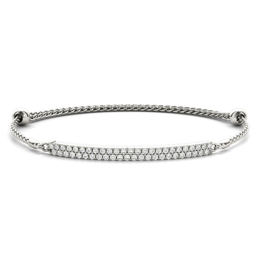 14K White Gold Pave Diamond Adjustable Fashion Bracelet (.50ctw)