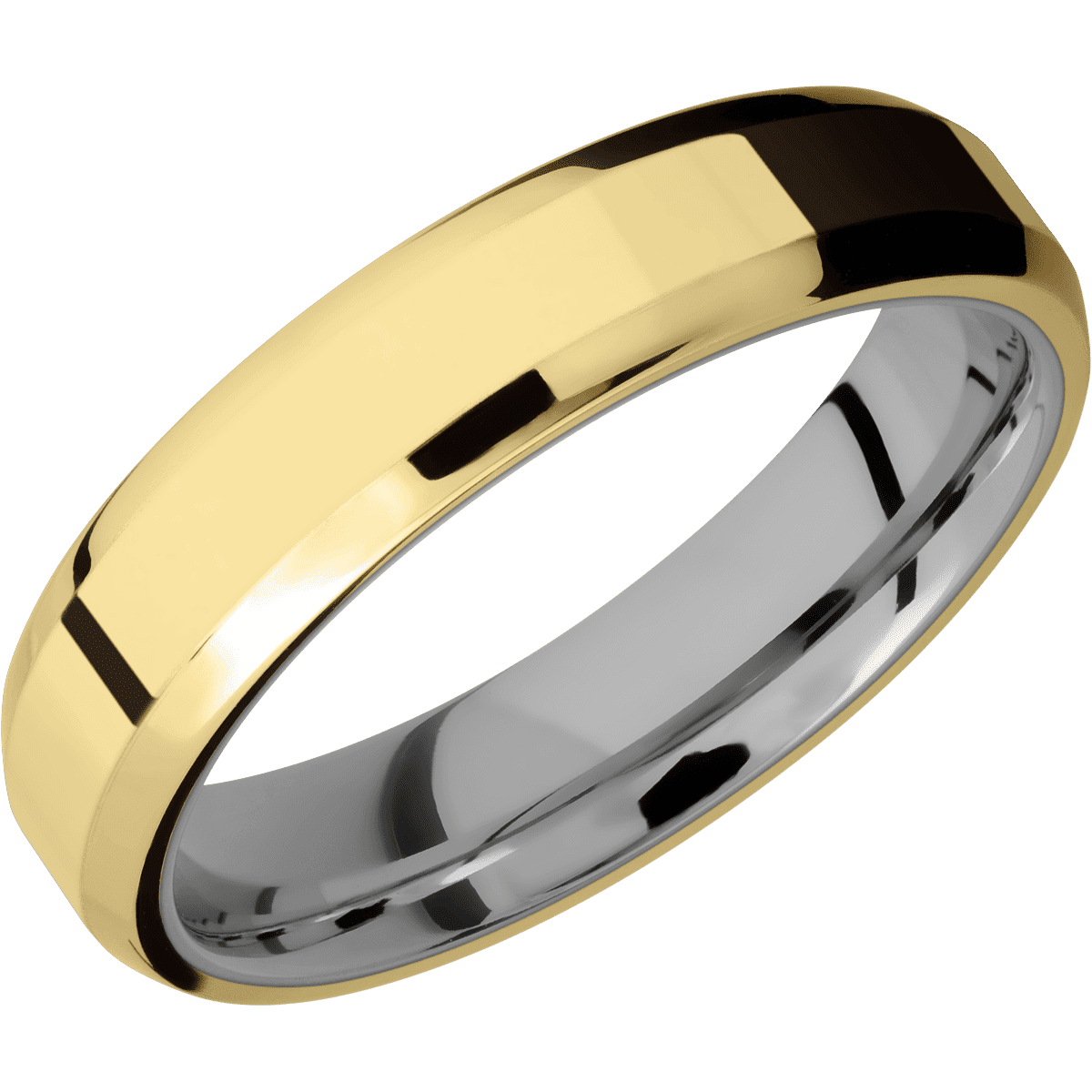18K Yellow Gold + Polish , Polish Finish + Titanium