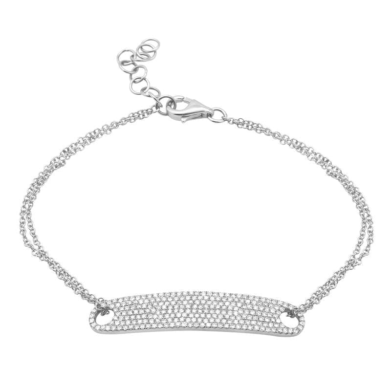 14K White Gold Diamond Pave ID Bracelet (.53ctw) 