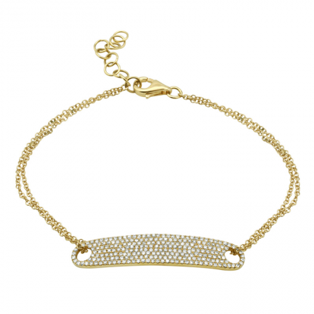 14K Yellow Gold Diamond Pave ID Bracelet (.52ctw)