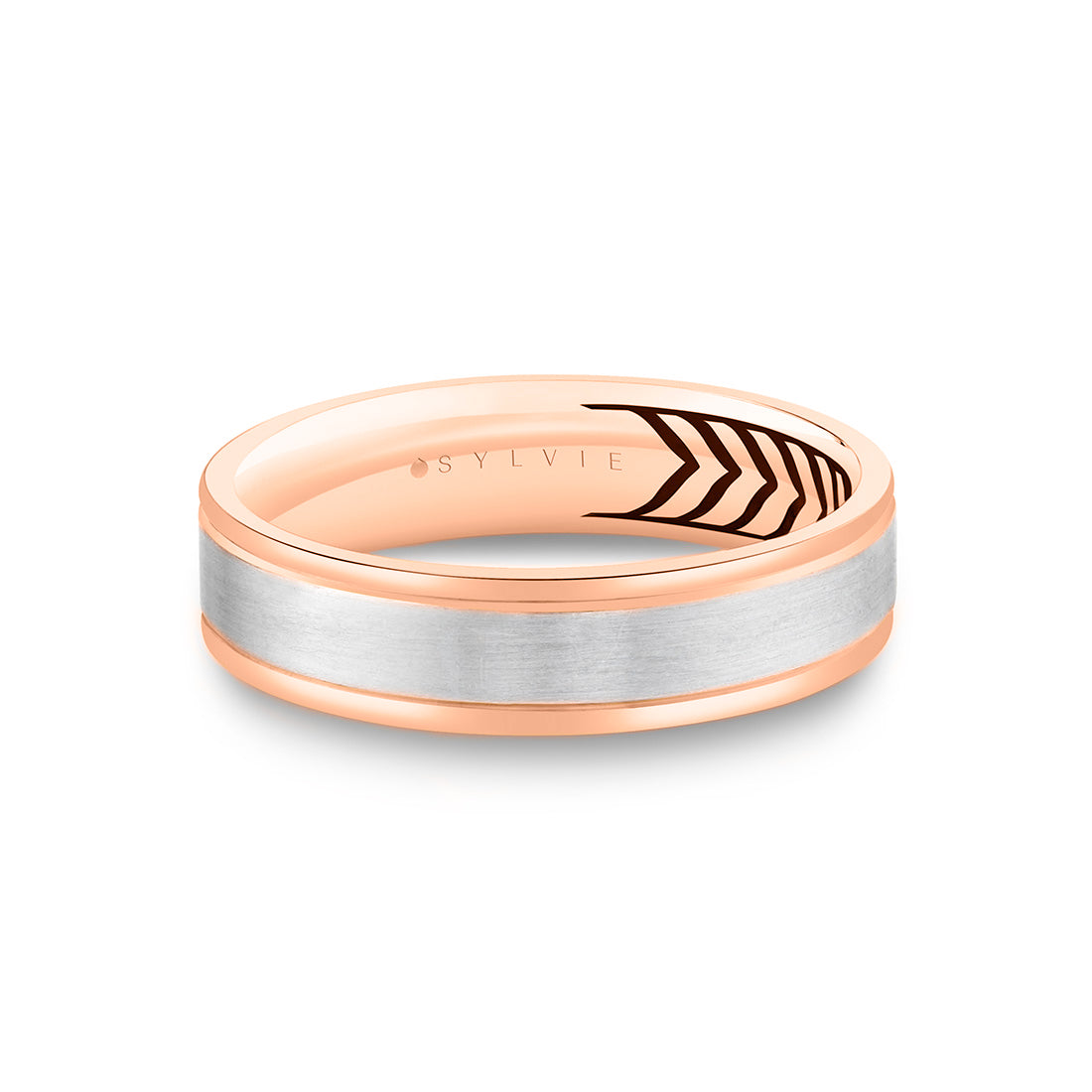 Shell Apex Two Tone Brushed Mens Band - Julian