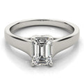 14K White Gold Emerald Cut Diamond Trellis Solitaire Engagement Ring (1ct) 