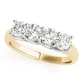 14K Yellow Gold Round Brilliant Diamond 4 Stone Trellis Wedding Ring (.20ctw) 