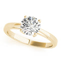 14K Yellow Gold Round Brilliant Diamond Open Gallery Solitaire Ring (1ct) 