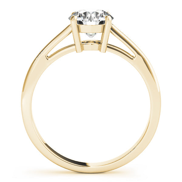 14K Yellow Gold Round Brilliant Diamond Open Gallery Solitaire Ring (1ct) 