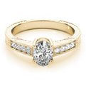 14K Yellow Gold Oval Diamond Engagement Ring With Channel Set Accent Diamonds and Engraved Shank (1.20ctw)