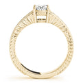 14K Yellow Gold Oval Diamond Engagement Ring With Channel Set Accent Diamonds and Engraved Shank (1.20ctw)