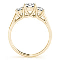 14K Yellow Gold Round Brilliant Three Diamond Trellis Engagement Ring (1.50ctw)