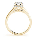 14K Yellow Gold Round Brilliant Diamond Hidden Halo Trellis Engagement Ring (1.10ctw)