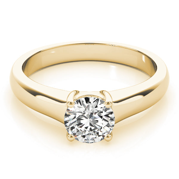 14K Yellow Gold Round Brilliant Diamond Basket Set Solitaire Engagement Ring (1ct) 