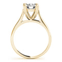 14K Yellow Gold Round Brilliant Diamond Basket Set Cathedral Style Solitaire With Heart Shaped Prongs (1ct) 