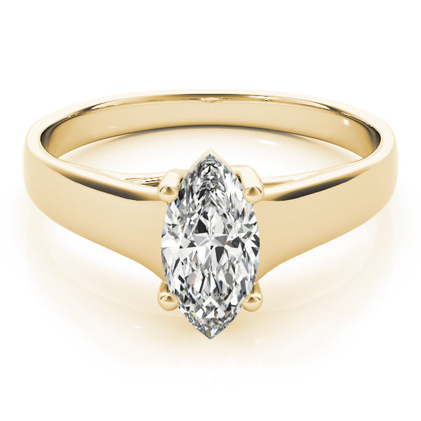 14K Yellow Gold Marquise Diamond Solitaire Engagement Ring (1ct) 