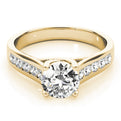 14K Yellow Gold Round Brilliant Diamond Trellis Engagement Ring With Channel Set Accent Diamonds (1.38ctw) 