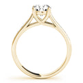 14K Yellow Gold Round Brilliant Diamond Trellis Engagement Ring With Channel Set Accent Diamonds (1.38ctw) 