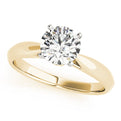 14K Yellow Gold Round Brilliant Cathedral Style Diamond Accented Solitaire (1.05ctw) 