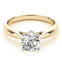 14K Yellow Gold Round Brilliant Cathedral Style Diamond Accented Solitaire (1.05ctw) 