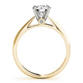 14K Yellow Gold Round Brilliant Cathedral Style Diamond Accented Solitaire (1.05ctw) 