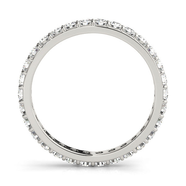 14K White Gold Round Brilliant Diamond Pave Eternity Ring (.40ctw)