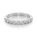 14K White Gold Round Brilliant Diamond Shared Prong Wedding Ring (.50ctw)