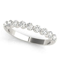 14K White Gold Round Brilliant Diamond Shared Prong Wedding Ring (.50ctw)