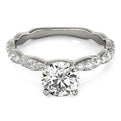 14K White Gold Lab-Grown Round Brilliant Diamond Engagement Ring With Accents - Options Available