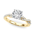 14K Yellow Gold Round Brilliant Diamond Pave Twisted Shank Engagement Ring (1.20ctw)